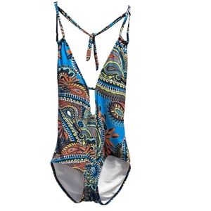 Halter Paisley One Piece Swimsuit